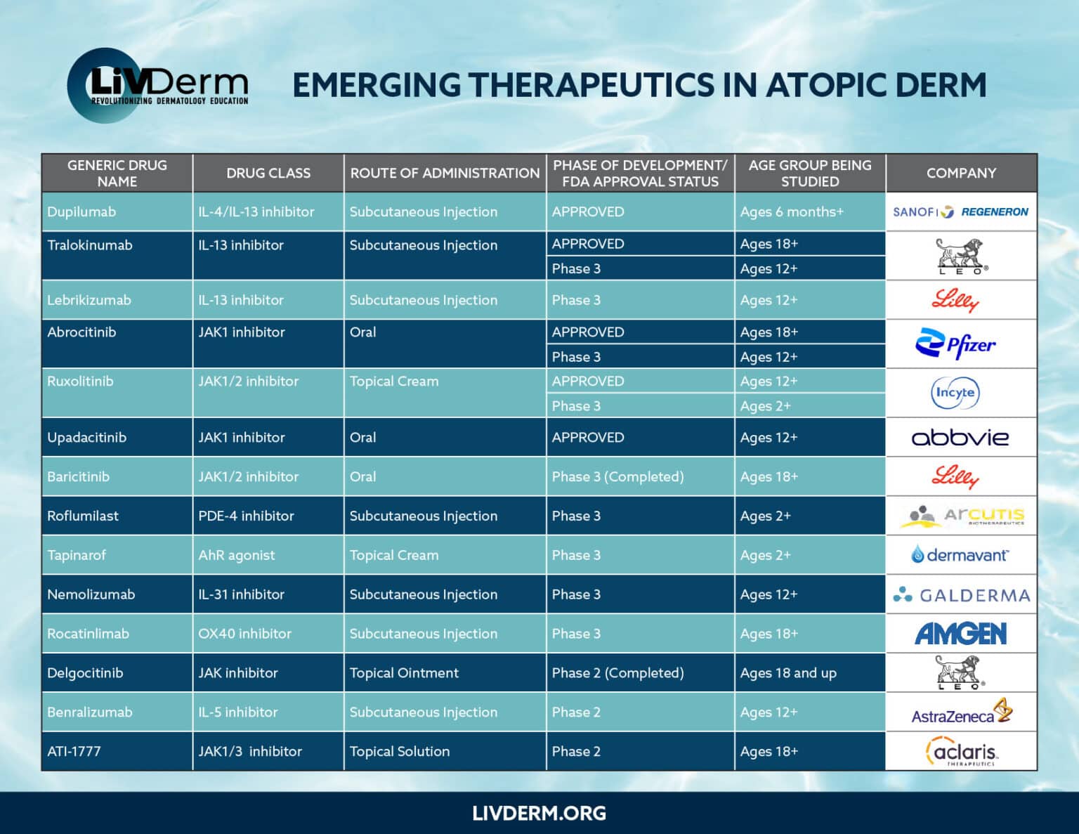 Emerging Therapeutics in Atopic Dermatitis - LiVDerm